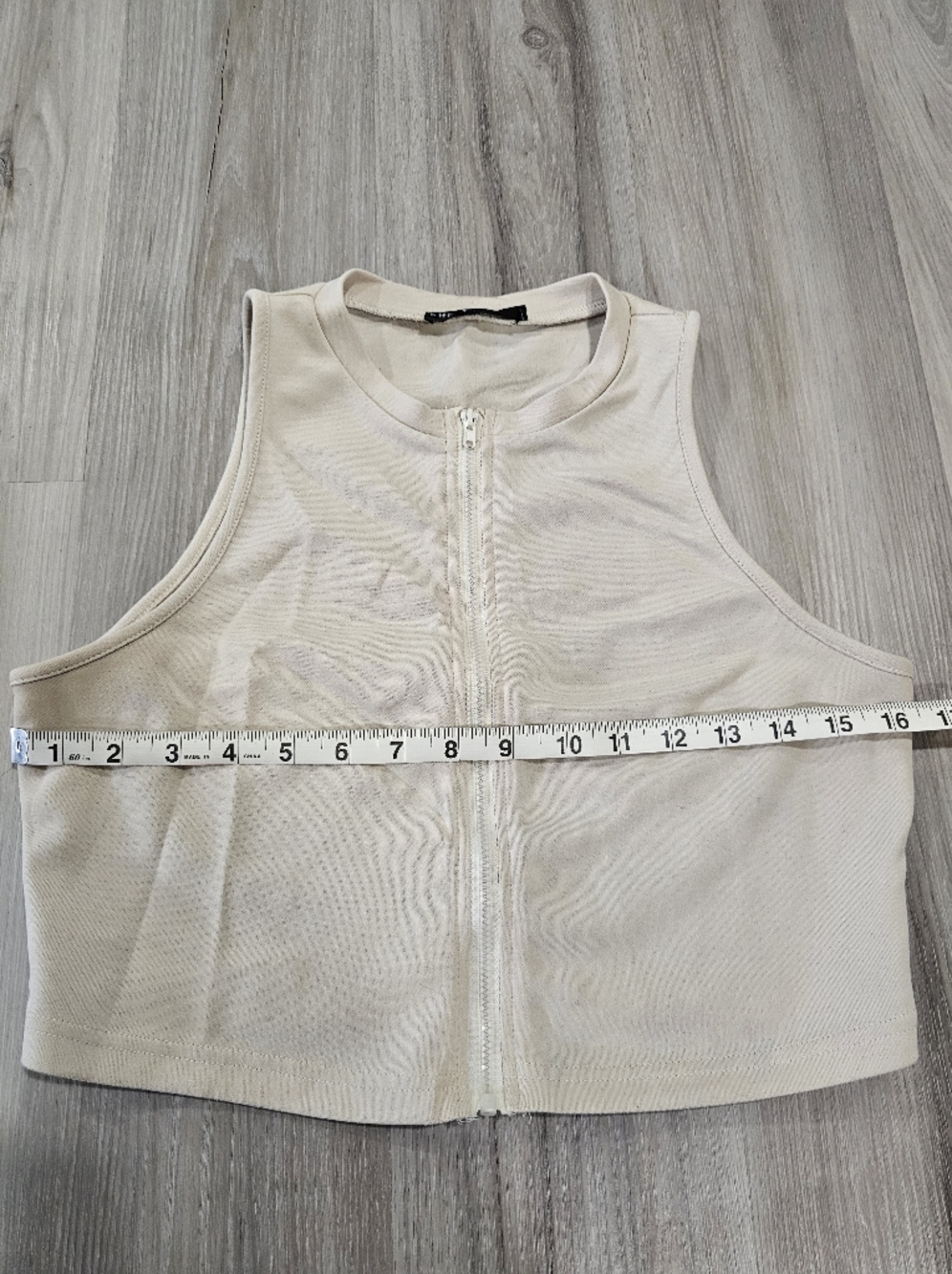 BUNDLE ONLY!!! SHEIN Cream Front-Zip Sleeveless Crop Top/Vest